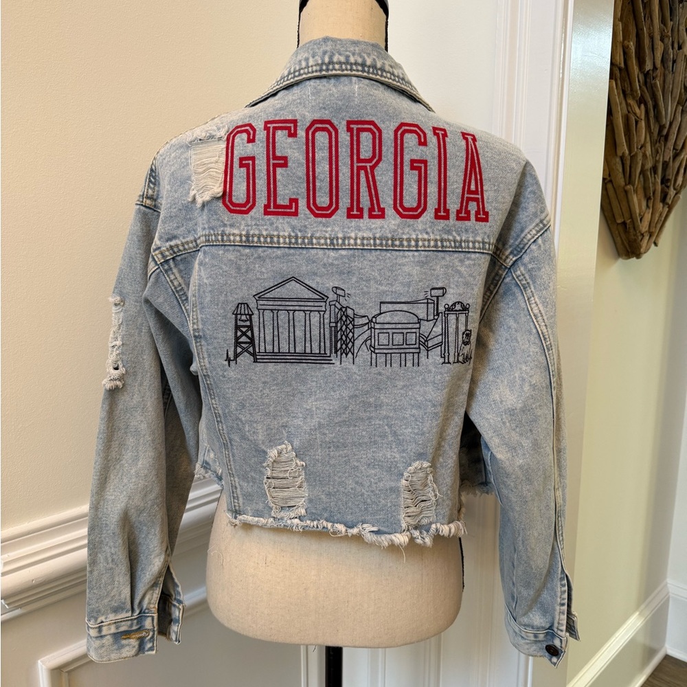 NWOT Rivalry Georgia Skyline Denim Jacket